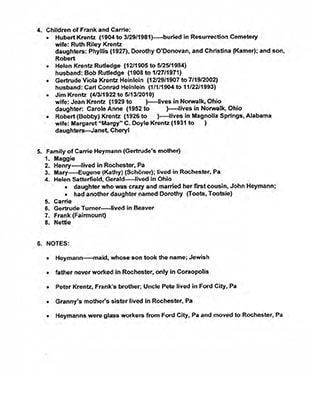 Krentz Genealogy 2