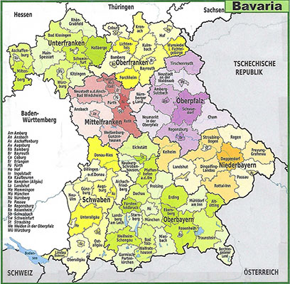 map of Bavaria